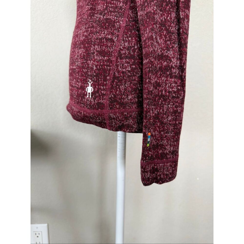 Smartwool Women's Classic Thermal Merino Base Layer 1/4 Zip Burgundy Medium - Picture 6 of 8